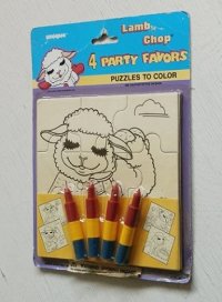 unique Lamb Chop 4 PARTY FAVORS "PUZZLES TO COLOR" SHARI LEWIS ENTERPRISES. INC.   ラムチョップ 塗り絵パズル4パターンセット
