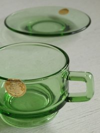 カップ＆ソーサ   HIGH GIFT  カラードグラス  グリーン