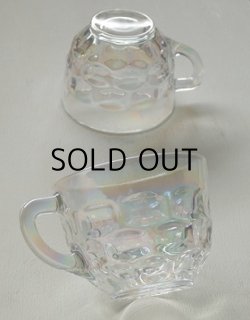 画像1: Federal Glass Iridescent Yorktown(colonial) pattan / フェデラル社 クリアー 玉虫色(オーロラ) 　ヨークタウン(コロニアル） カップ:Ø8cm×H3.2(cm)　各1個