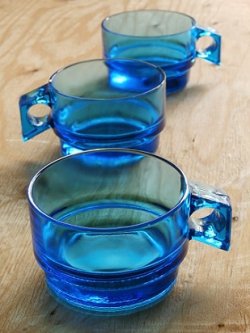 画像1: ガラスマグカップ コバルトブルー  各1個