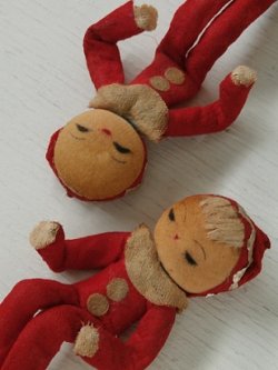 画像1: お土産/飾り人形  クリスマス/サンタルック　2pcセット