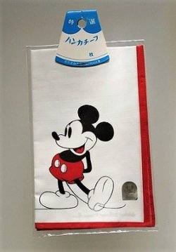 画像1: MICKEY MOUSE ミッキーマウス　 ハンカチーフ・ハンカチ　  Walt Disney Productions/三恵(株)