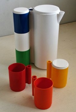 画像1: INGRID Chicago  プラスチックピクニックピッチャー＆スタッキング6pcカップセット 