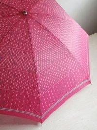 折りたたみ傘   幾何学模様  ピンク  ナイロン100％