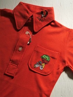 画像1: 子供服   長袖シャツ/ポロシャツ  赤/女の子刺繍  size 5〜6才  