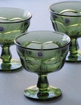 SASAKI GLASSWARE  サンデー/アイスクリーム/デザートグラス  アボカドグリーン  各1個 (A,B,C)