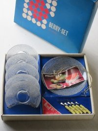 Re-Art Glass  BERRY-SET  ガラス皿セット  S 5pc/L 1pc  ヒメフォーク 5pc  吊金具 1pc