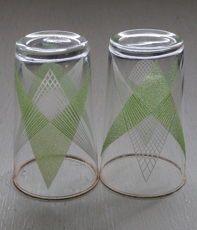 SASAKI GLASS 幾何学模様 ラバープリントグラス color: 青/緑