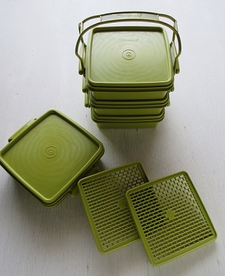 Tupperware タッパーウェア 4段ランチBOX カルテット アボカトグリーン すのこ2枚付