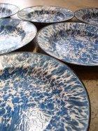 画像: U.S. ホーロー　マーブル柄プレート / Enamel Plate - marble effect ( blue & white ) 