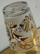 画像: SASAKI GLASS WARE 　ゴールド＆ホワイト フラワーモチーフ　プリントグラス　各1個