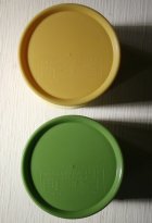 画像: Fanta ファンタ 凹凸オレンジ＆グレープタイプ カラープラスチックキャニスター 2pc セット（グリーン＆レモンイエロー）
