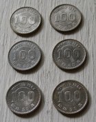 画像: 1964 東京オリンピック １００円玉　5枚セット　表面：TOKYO 1964 100 昭和３９年 裏面：日本国　百円