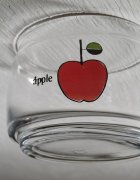 画像: 石塚硝子　ADERIA GLASS (アデリアグラス)　ガラス２段キャンディーポット　”apple”リンゴイラストプリント　