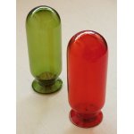 画像: カラードガラスキャニスター2pcセット　コルク栓タイプ　Red： Ø5.8×16.3(cm)/ Green：Ø6×16.7(cm)