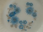 画像: Termocrisa  Mexico　"Blue Flowers" Milk Glass Plates/Soup Bowl  メキシコ製 ミルクガラス ターモクリサ　”ブルーフラワー柄” プレート/スープボウル  各1枚