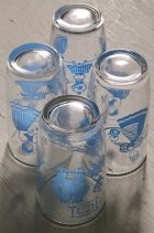画像: Swanky Swigs "Bustling Betty"(1953)  Kraft Cheese Spread Jars/ Juice Glasses スワンキーグラス ”べティー” color: ブルー　各1個