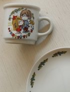 画像: NISSAN SUNNY 水森亜土オリジナル・コーヒーカップ（マグカップ＆プレート6pcセット）　マグカップ：Ø7.4×H7(cm)/プレート：Ø16.5(cm)