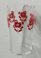 画像: SASAKI GLASS プリントグラス 赤い花 各1個