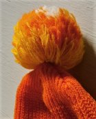 画像: SNOOPY PEANUTS　HI-BULK ORLON　SKI HAT WITH POM POM　 スヌーピー＆ウッドストック　キッズポンポン付ニット帽　color オレンジ