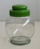 画像: ガラス瓶/キャニスター/キャンディポット　 プラスチック蓋：グリーン　