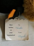 画像: The Professor  Owl Plush Graduation  Wallace Berrie 1980  Hang Tag No. 110  グラデュエーション・ドール　フクロウ