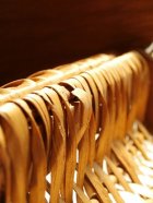 画像: 竹編みバスケット/ハンドバック　ハンドル：合皮　チェーン、金具付　