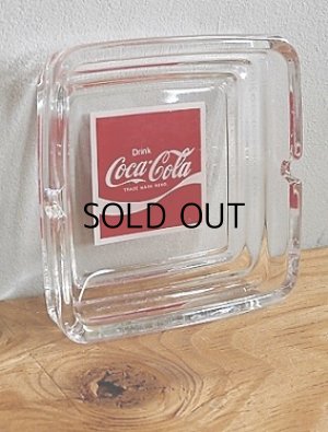 画像1: コカ・コーラ "Drink Coca-Cola" ガラスアシュトレイ/灰皿　スクエアー 