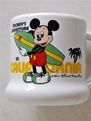 画像1: 象印ホーローウェア  MICKEY'S ADVENTURE in CALIFORNIA   MICKEY MOUSE ミッキー・マウス  ホーローマグカップ    ©WALT DISNEY PRODUCTIONS