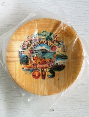 画像1: Aloha HAWAII   ハワイ土産 スーヴェニア　   飾り皿、小皿 4枚セット  size: Φ10.5cm