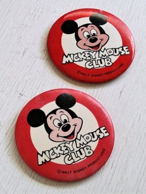 画像1: 缶バッチ　 MICKEY MOUSE CLUB （ミッキーマウス・クラブ）  ©WALT DISNEY PRODUCTIONS  各1個（A,B)