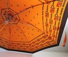 画像: Thankyo ワンタッチ式折りたたみ傘 のびのびジャンプ color: オレンジ 柄：ホース＆チェーン