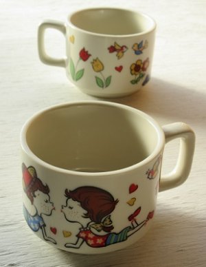 画像1: 陶器マグカップ  男の子💓女の子  各1個