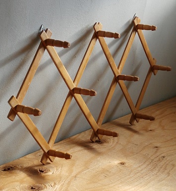 蛇腹式/折り畳み式/アコーディオン 木製壁掛けフック/ハンガー